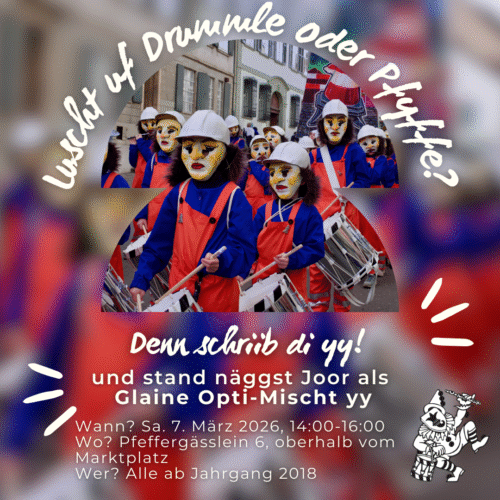 Yyschriibe: Piccolo- und Drummelkürs für Kinder ab 8 Joor